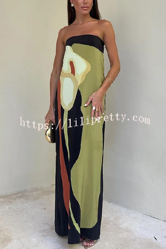 Lilipretty® Jaime Abstract Floral Print Elasticated Off Shoulder Vacation Loose Maxi Dress Fashionable Asymmetrical Maxi Dress Lilipretty® Jaime Abstract Floral Print Elasticated Off Shoulder Vacation Loose Maxi Dress Fashionable Asymmetrical Maxi Dress