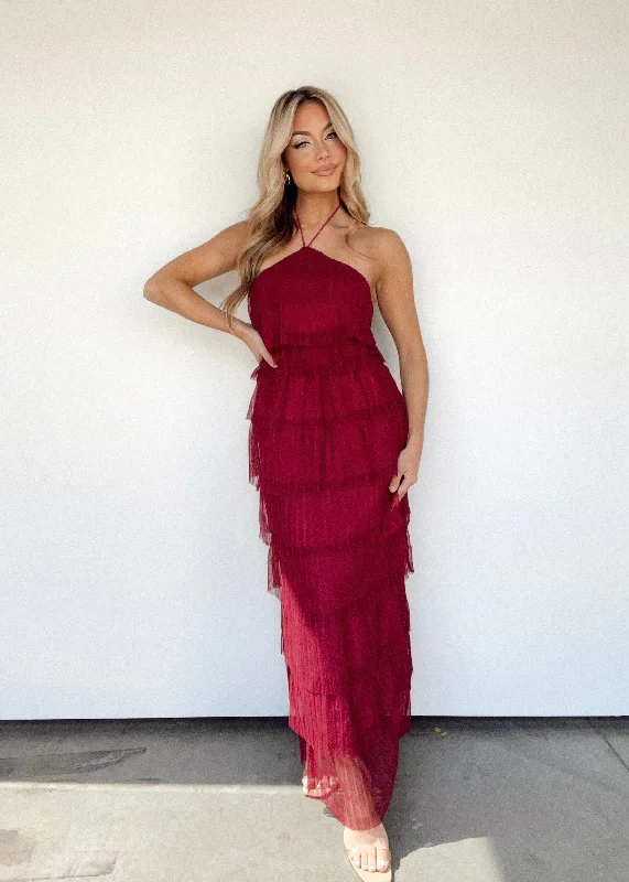 Merlot Melody Maxi Dress Comfortable Cotton Maxi Dress