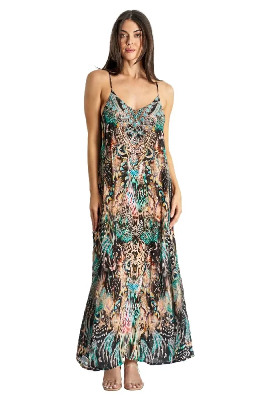 Racerback Maxi Dress for Resort or Cruise Stylish A-Line Maxi Dress