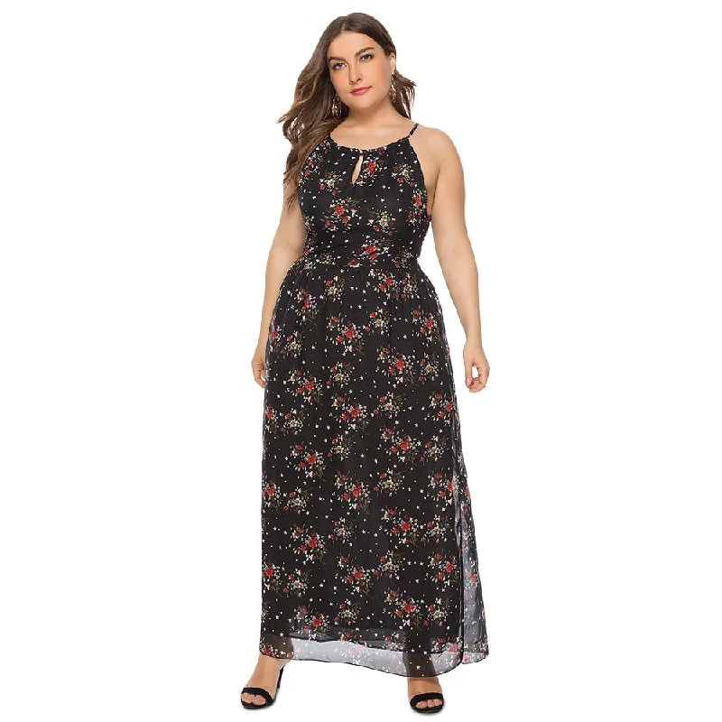 Rosegal Plus Size Dress Women Spaghetti Strap Floral Print Keyhole Neck A-Line High Waist Long Dress Summer Holiday Maxi Dress Elegant Maxi Dress with Pockets Rosegal Plus Size Dress Women Spaghetti Strap Floral Print Keyhole Neck A-Line High Waist Long Dress Summer Holiday Maxi Dress Elegant Maxi Dress with Pockets