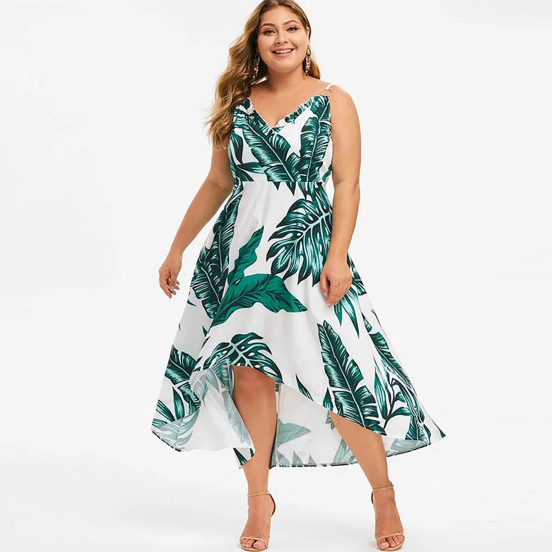 ROSEGAL Women Summer Plus Size Floral Dress Sleeveless Spaghetti Strap Vacation Maxi Dress Tropical Leaf Print Sexy Long Dress Comfortable Fitted Maxi Dress ROSEGAL Women Summer Plus Size Floral Dress Sleeveless Spaghetti Strap Vacation Maxi Dress Tropical Leaf Print Sexy Long Dress Comfortable Fitted Maxi Dress
