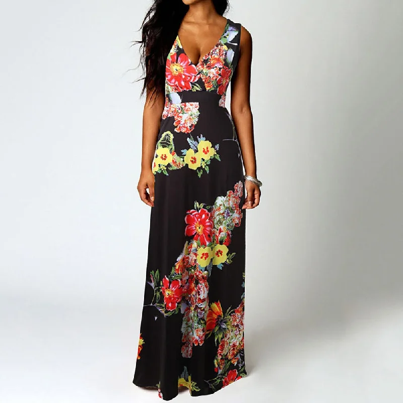 Women Dress Sleeveless V Neck Patchwork Women Dresses Floral Printed Draped Vestidos Female Long Maxi Dress Casual Robe W0619 Classic Tulle Maxi Dress Women Dress Sleeveless V Neck Patchwork Women Dresses Floral Printed Draped Vestidos Female Long Maxi Dress Casual Robe W0619 Classic Tulle Maxi Dress