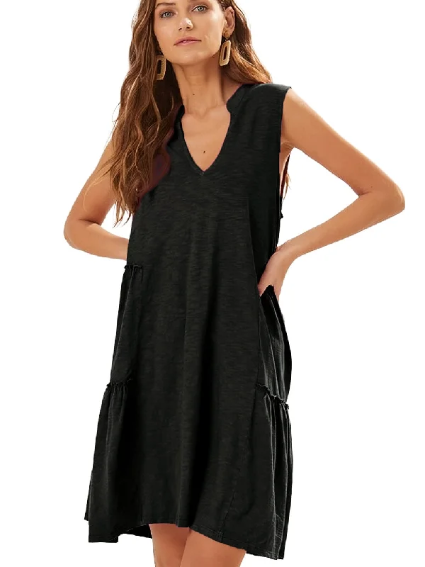 Bohemian Mini Dress Stylish Puff Sleeve Mini Dress
