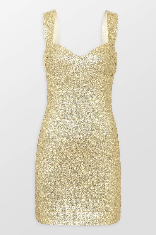 Disco Knit Bustier Mini Dress Stylish Button-Down Mini Dress