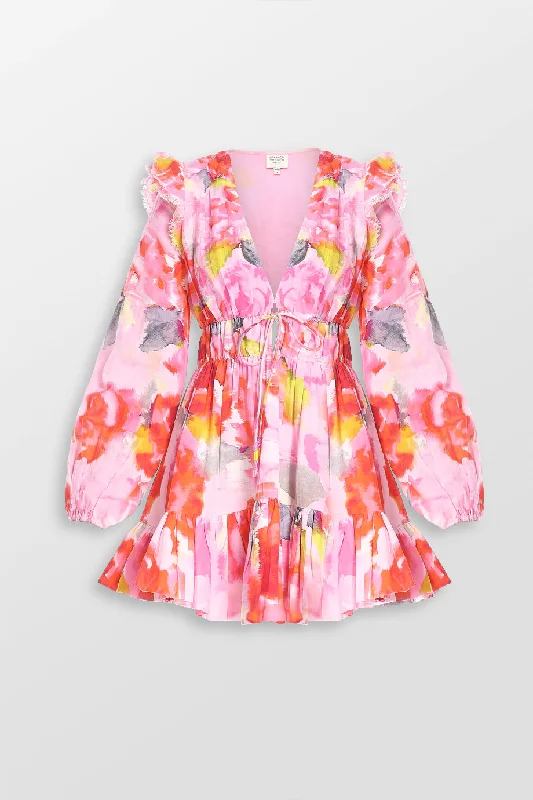 Floral Mini Dress Cozy T-Shirt Mini Dress