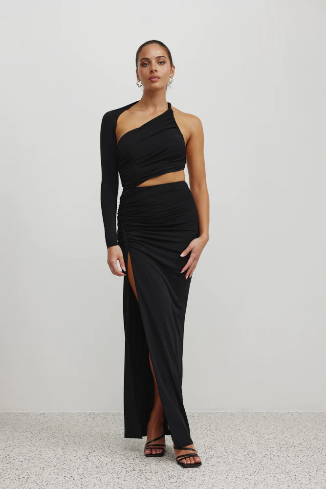 Lexi Gemini Dress - Black Fashionable Button-Front Mini Dress