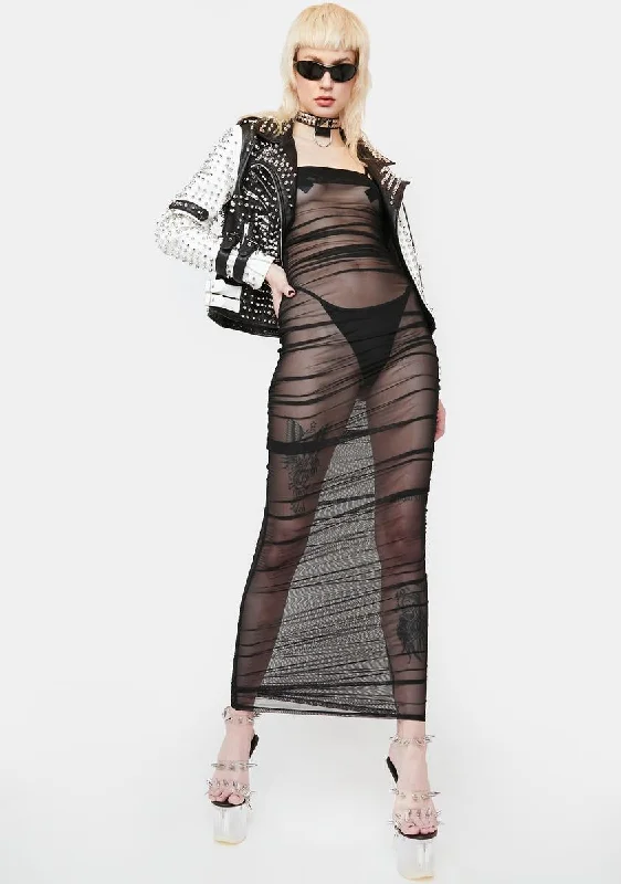Take Care Of U Sheer Mini Dress Cozy Long Sleeve Mini Dress