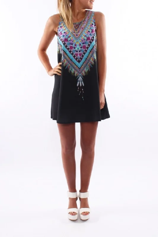New Sexy Summer Beach Dress Women Tank Sleeveless Vintage Print Desigual Africa Dashiki Dress Casual Loose Mini Dress ** Classic Black Mini Dress New Sexy Summer Beach Dress Women Tank Sleeveless Vintage Print Desigual Africa Dashiki Dress Casual Loose Mini Dress ** Classic Black Mini Dress