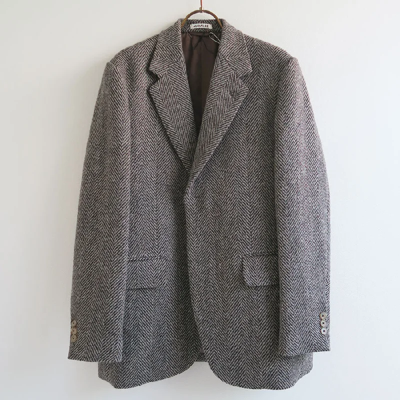 【AURALEE/オーラリー】<br>LAMA SHETLAND WOOL TWEED OVER JACKET <br>A24AJ06LS Jersey Jacket Tulle Jacket Batik Jacket 【AURALEE/オーラリー】<br>LAMA SHETLAND WOOL TWEED OVER JACKET <br>A24AJ06LS Jersey Jacket Tulle Jacket Batik Jacket