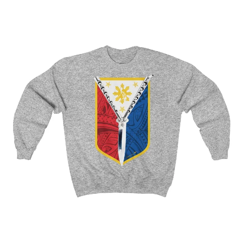 Balisong Shield Unisex Heavy Blend™ Crewneck Sweatshirt Hoodie with Toggle Buttons Decorative Unique