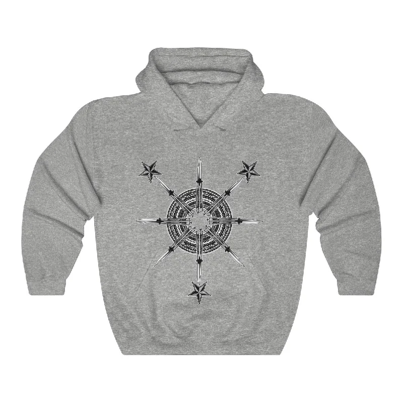 Balisong Sun Unisex Heavy Blend™ Hooded Sweatshirt Hoodie with Slit Hem Functional Movement