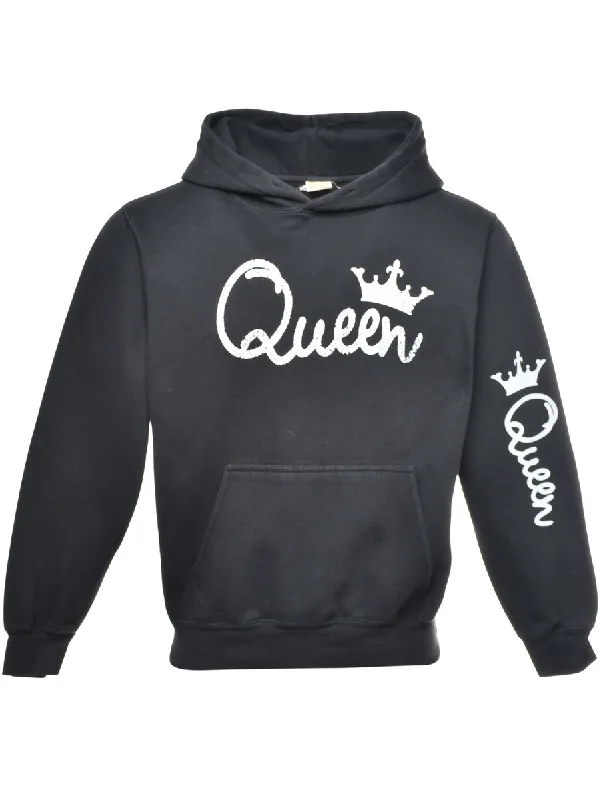 Black Queen Hoodie - M Hoodie with Gradient Ombre Colorful