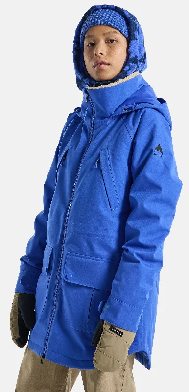 Burton Prowess Womens Jacket Amparo Blue Denim Fabric Leather Fabric Suede Fabric