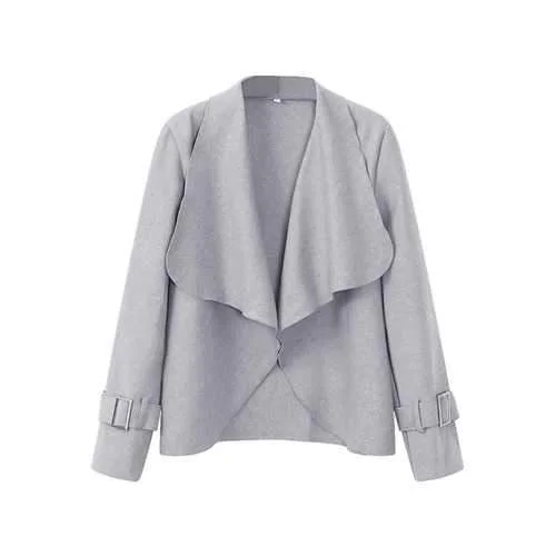Elegant Women Irregular Pure Color Lapel Long Sleeve Short Jacket Cotton Jacket Linen Jacket Terry Jacket Elegant Women Irregular Pure Color Lapel Long Sleeve Short Jacket Cotton Jacket Linen Jacket Terry Jacket