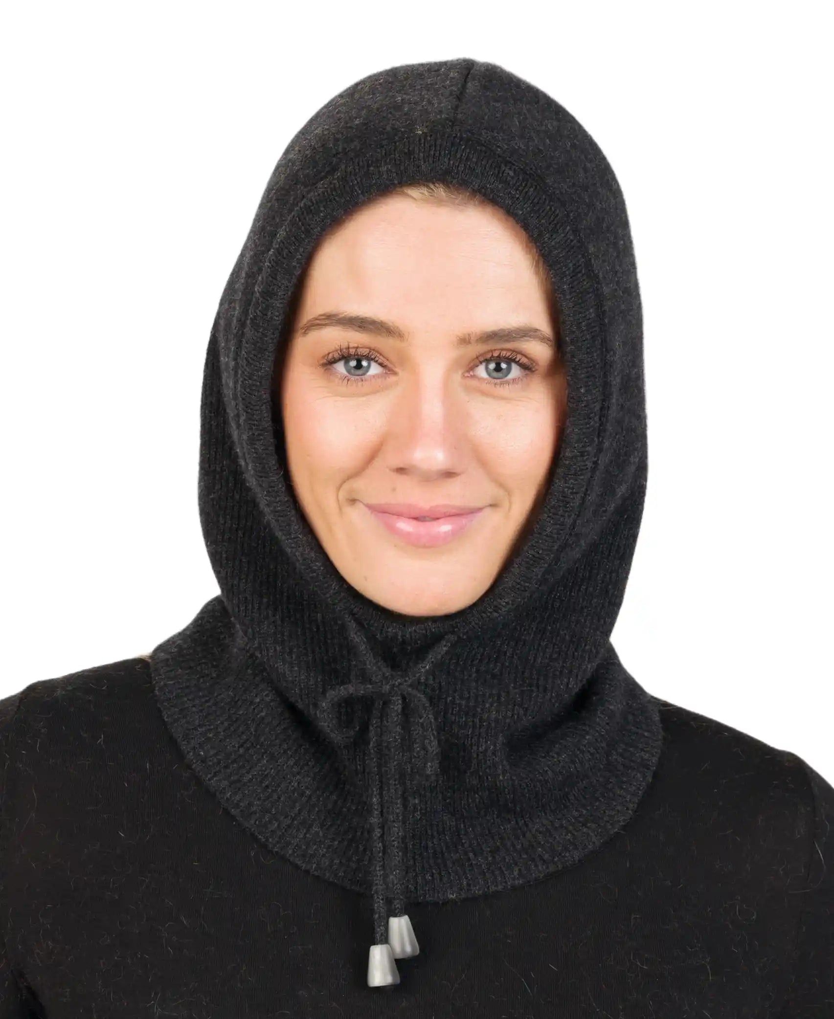 Charcoal Scarfclava Hoodie Hat - NX895 Hoodie with Rolled Sleeves Casual Relaxed