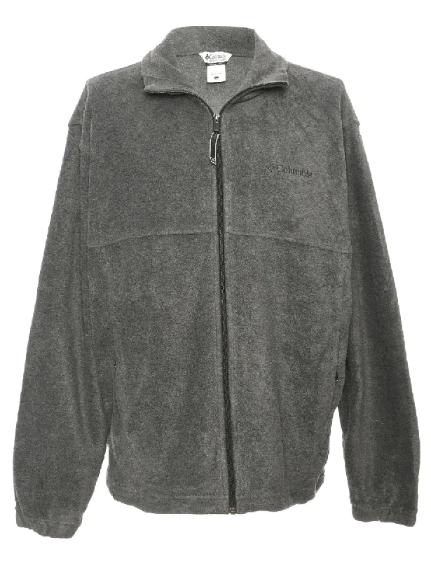 Columbia Fleece Sweatshirt - L Hoodie with Cuffed Sleeves Snug Secure