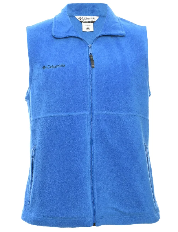 Columbia Fleece Sweatshirt - L Hoodie with Distressed Vintage Worn