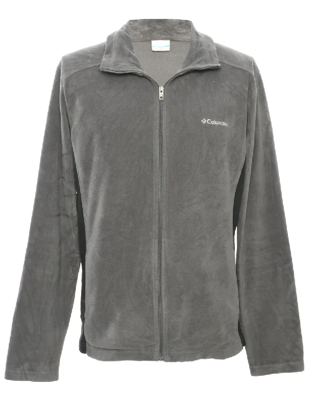Columbia Fleece Sweatshirt - L Hoodie with Ribbed Neckline Snug Warm