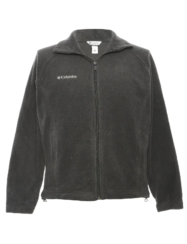 Columbia Fleece Sweatshirt - M Hoodie with Mock Neck Collared Structured
