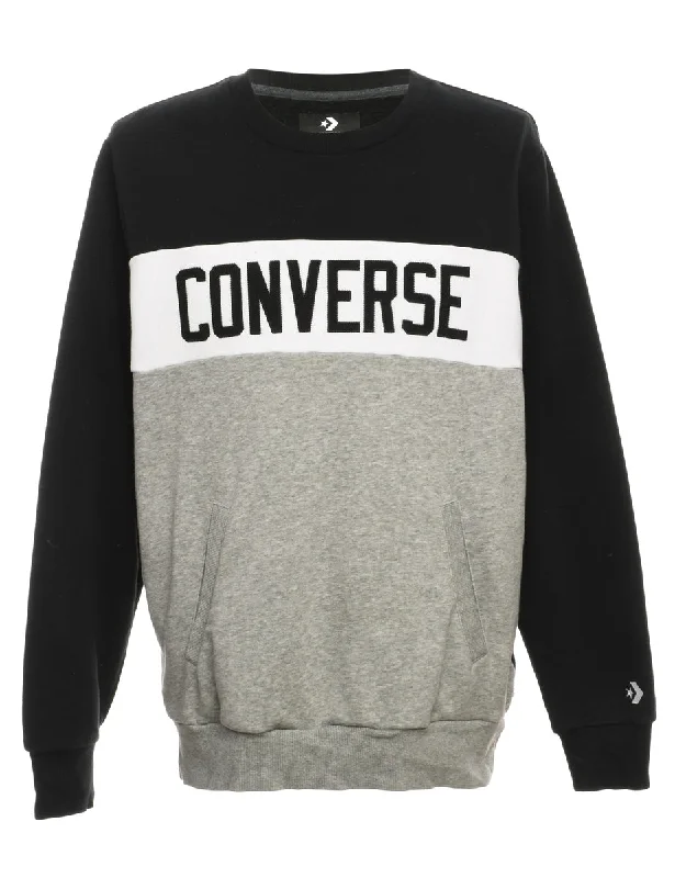 Converse Printed Sweatshirt - S Hoodie with Cuffed Sleeves Snug Secure