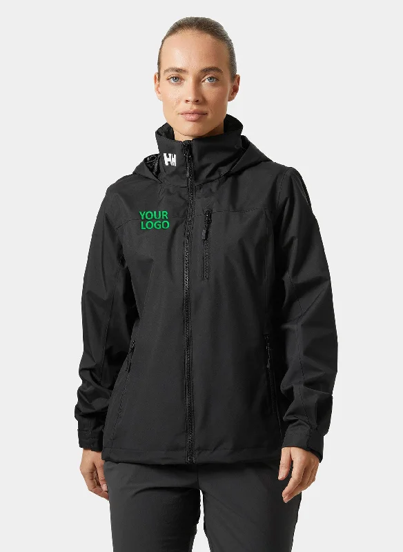 Helly Hansen Women's Hooded Custom Crew Jackets, Black Front Pockets Side Pockets Patch Pockets Helly Hansen Women's Hooded Custom Crew Jackets, Black Front Pockets Side Pockets Patch Pockets
