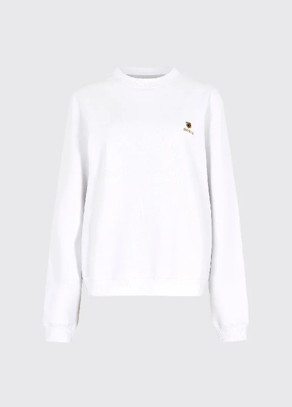 Glenside sweatshirt - White Hoodie with Ribbed Cuffs Snug Fit Comfort