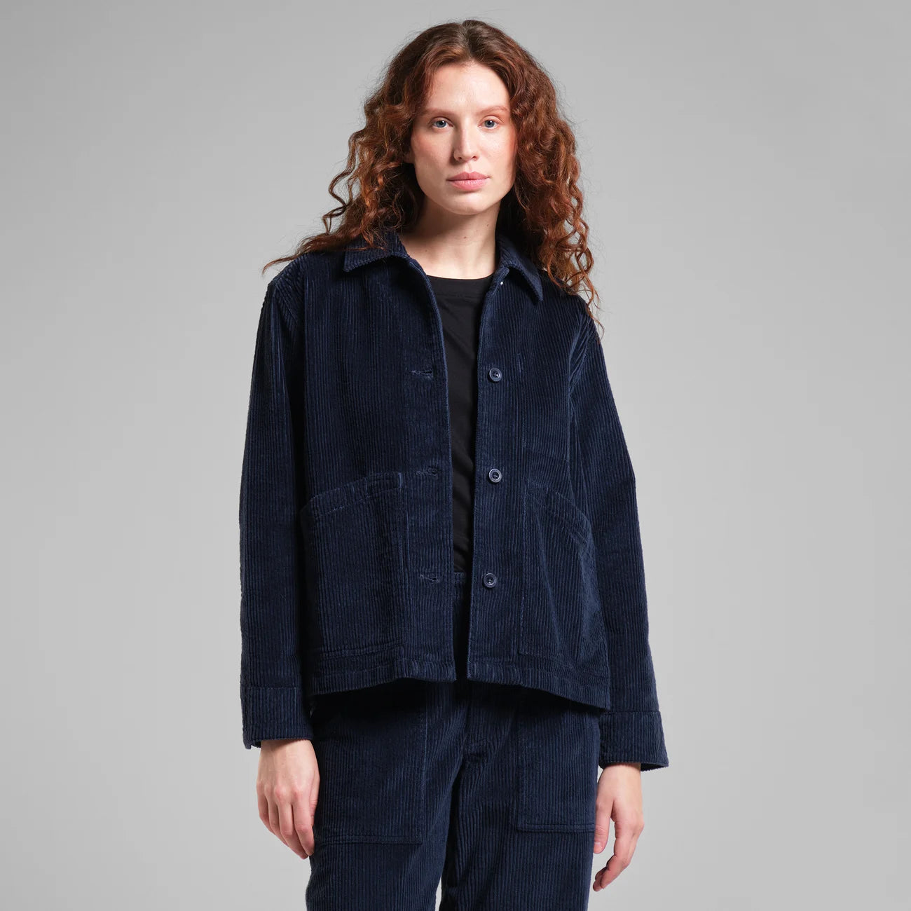 DEDICATED Stiby jacket corduroy navy women Trench Coat Raincoat Waterproof Jacket