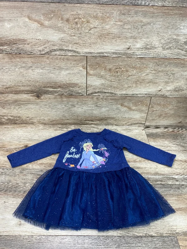 Disney Frozen Elsa Sweatshirt Tulle Dress Blue sz 3T Hoodie with Hem Lace Feminine Delicate