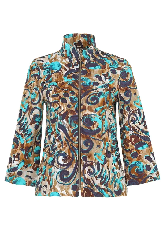 Dolcezza 74107 Jacket Brown Fascination With Colours Print Insulated Jacket Fitted Jacket Loose Jacket Dolcezza 74107 Jacket Brown Fascination With Colours Print Insulated Jacket Fitted Jacket Loose Jacket