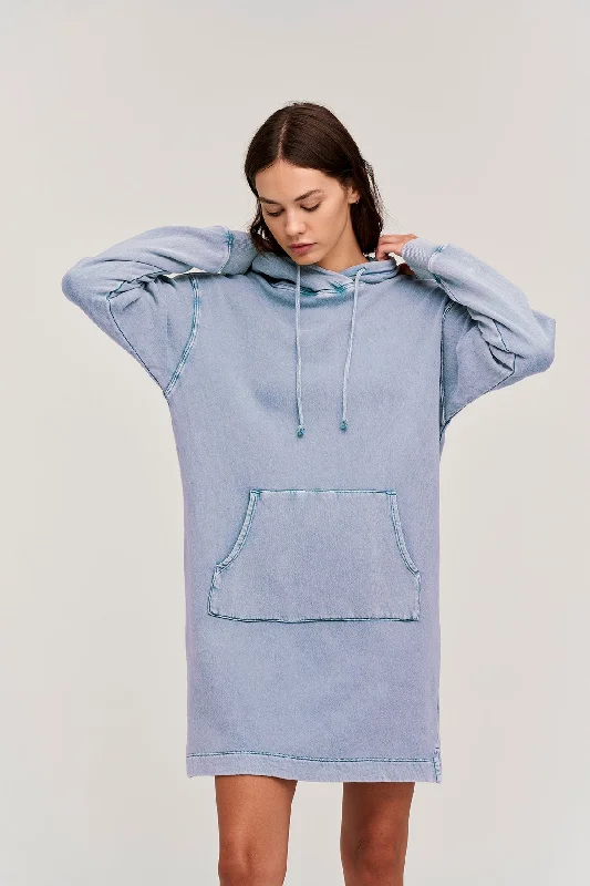 DORTHY SWEATSHIRT HOODIE DRESS Hoodie with Set-In Sleeves Structured Classic