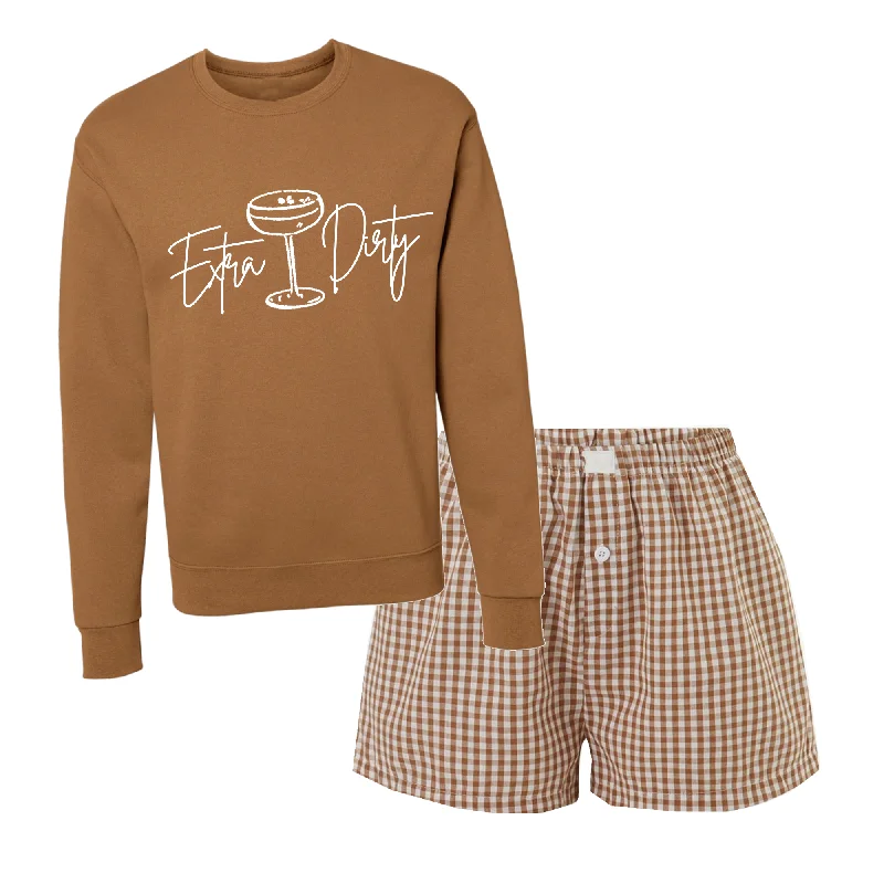 Extra Dirty Espresso Martini Sweatshirt Boxer Set Hoodie with Slim Fit Tailored Modern