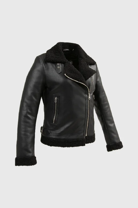 First Manufacturing Chelsea - Women's Leather Jacket, Black Jersey Jacket Tulle Jacket Batik Jacket First Manufacturing Chelsea - Women's Leather Jacket, Black Jersey Jacket Tulle Jacket Batik Jacket