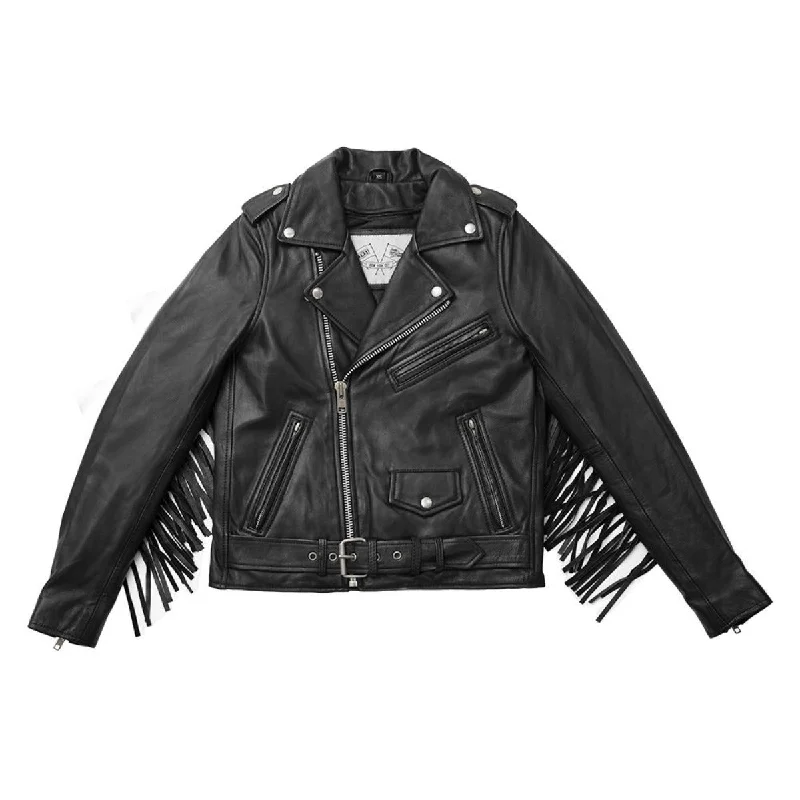 First Manufacturing Lesley - Women's Leather Jacket, Black Nylon Fabric Polyester Fabric Spandex Fabric First Manufacturing Lesley - Women's Leather Jacket, Black Nylon Fabric Polyester Fabric Spandex Fabric