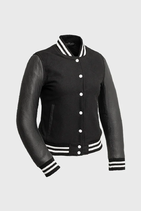 First Manufacturing Sara - Women's Varsity Jacket Insulated Jacket Fitted Jacket Loose Jacket First Manufacturing Sara - Women's Varsity Jacket Insulated Jacket Fitted Jacket Loose Jacket