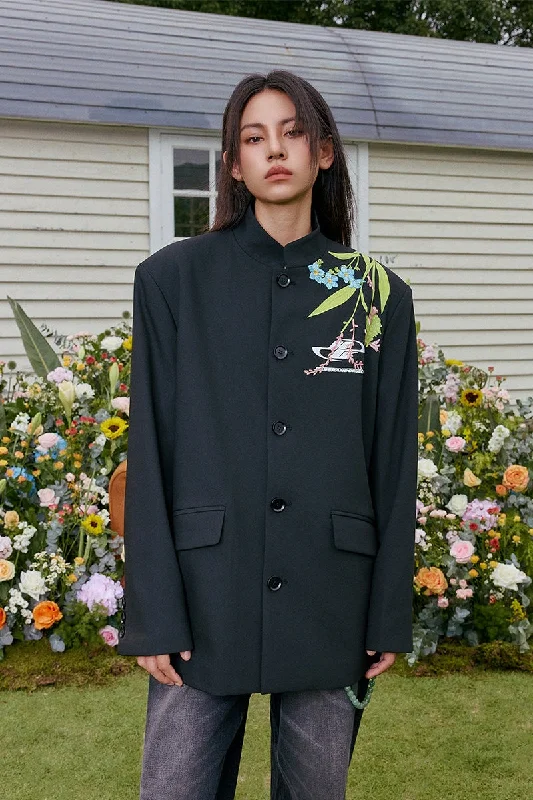 Floral Embroidery Suit Jacket Striped Jacket Polka Dot Jacket Floral Jacket