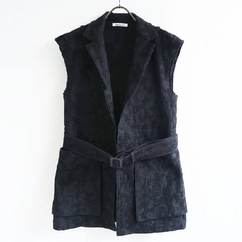 【FUMIKA UCHIDA/フミカウチダ】 <br>WAFFLE SLEEVELESS SAFARI JACKET <br>T-OT001 Stand-Up Collar Roll-Neck Collar Turtle Neck 【FUMIKA UCHIDA/フミカウチダ】 <br>WAFFLE SLEEVELESS SAFARI JACKET <br>T-OT001 Stand-Up Collar Roll-Neck Collar Turtle Neck