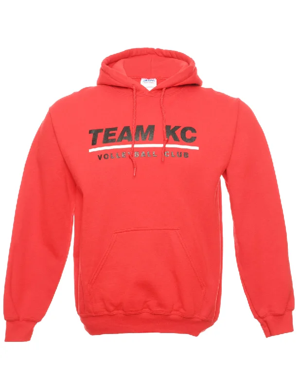 Gildan Volleyball Hooded Sports Sweatshirt - S Hoodie with Front Slit Layering Stylish