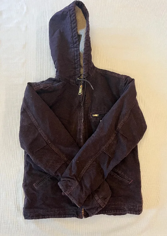 Carhartt Women's Sherpa Lined Jacket BlackBerry Size Small 4/6 Knit Fabric Woven Fabric Fleece Fabric Carhartt Women's Sherpa Lined Jacket BlackBerry Size Small 4/6 Knit Fabric Woven Fabric Fleece Fabric