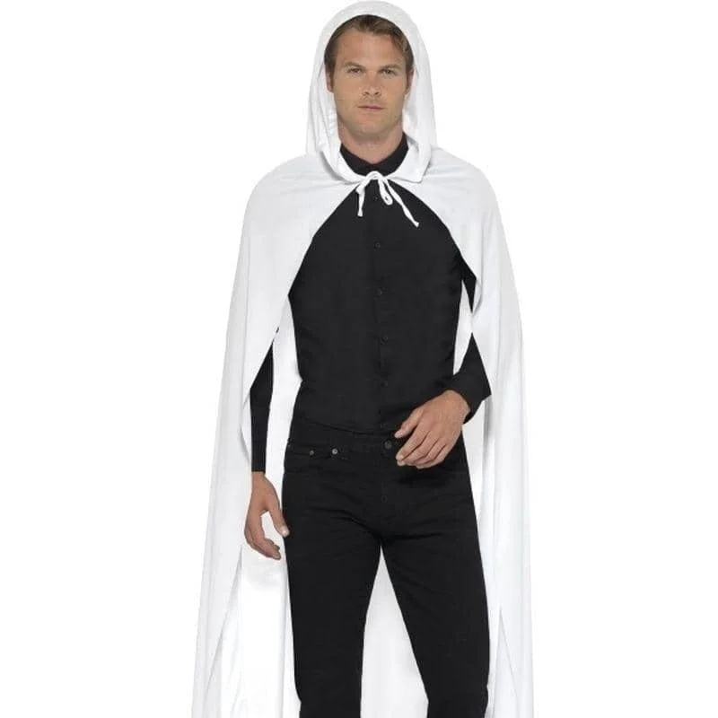 Hooded Cape Adult White Hoodie with Reflective Safety Nightwear