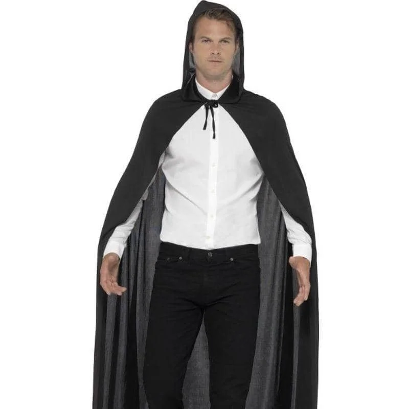 Hooded Vampire Cape Adult Black Hoodie with Elastic Waist Stretchable Comfortable