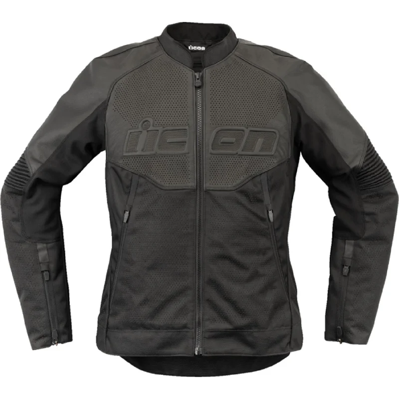 ICON Women's Overlord3 Leather Jacket Lace Jacket Ribbed Jacket Sequined Jacket