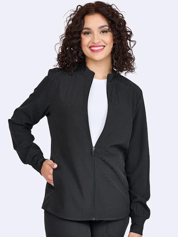 Jacquard - Women's Cheetah Warm-Up Jacket Trench Coat Raincoat Waterproof Jacket