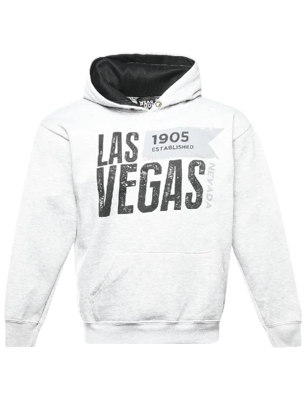 Las Vegas Printed Hoodie - S Hoodie with Elastic Cuffs Stretchable Comfortable
