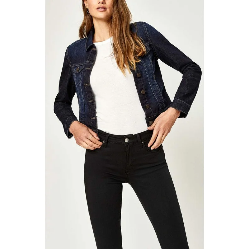 Mavi Samantha Dark Nolita Jean Jacket Welt Pockets Slit Pockets Flap Pockets