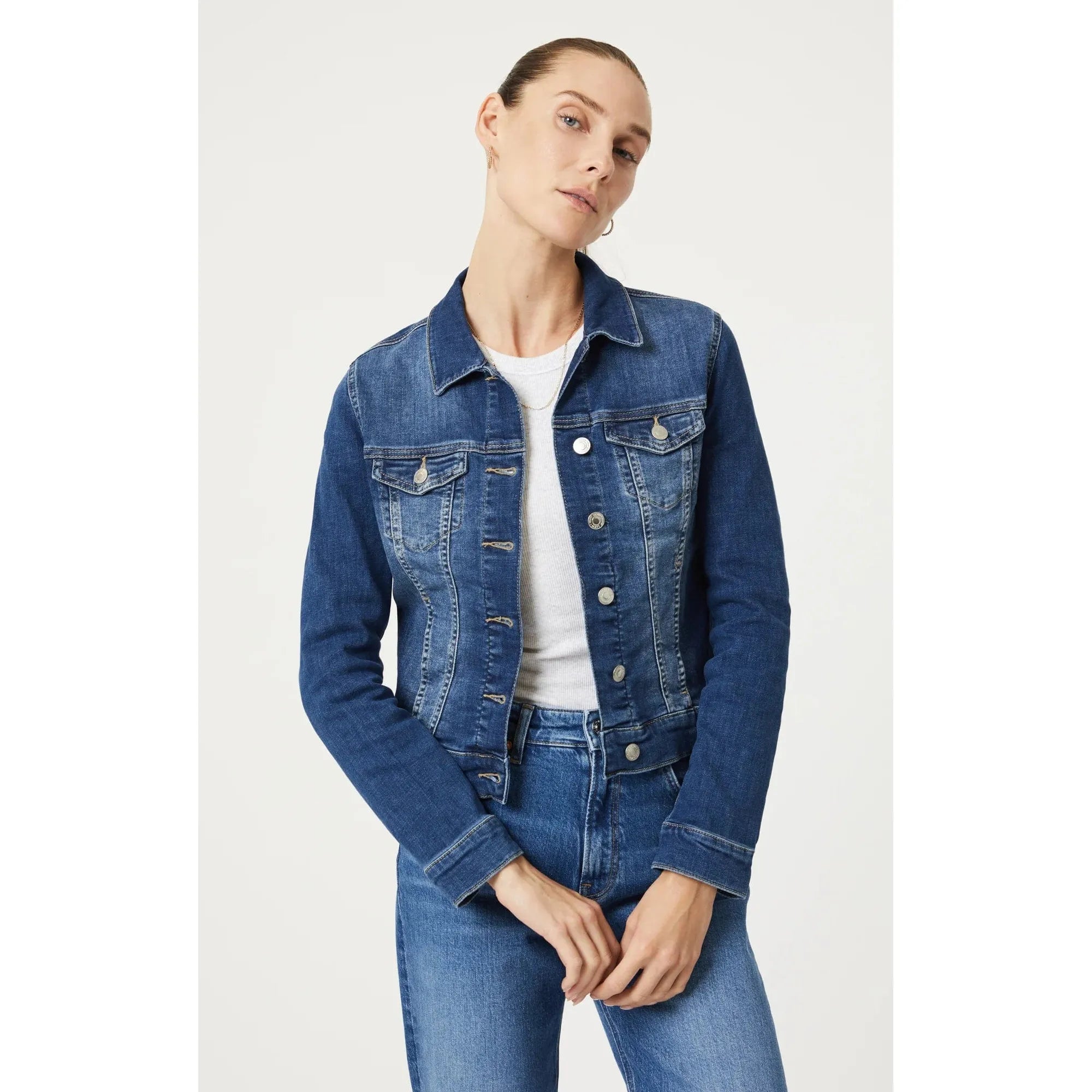 Mavi Samantha Mid Brushed Feather Blue Jacket Bomber Jacket Anorak Windbreaker