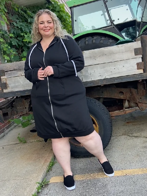 Melrose Plus Size Hoodie Sweatshirt Dress Hoodie with High-Low Hem Asymmetrical Trendy