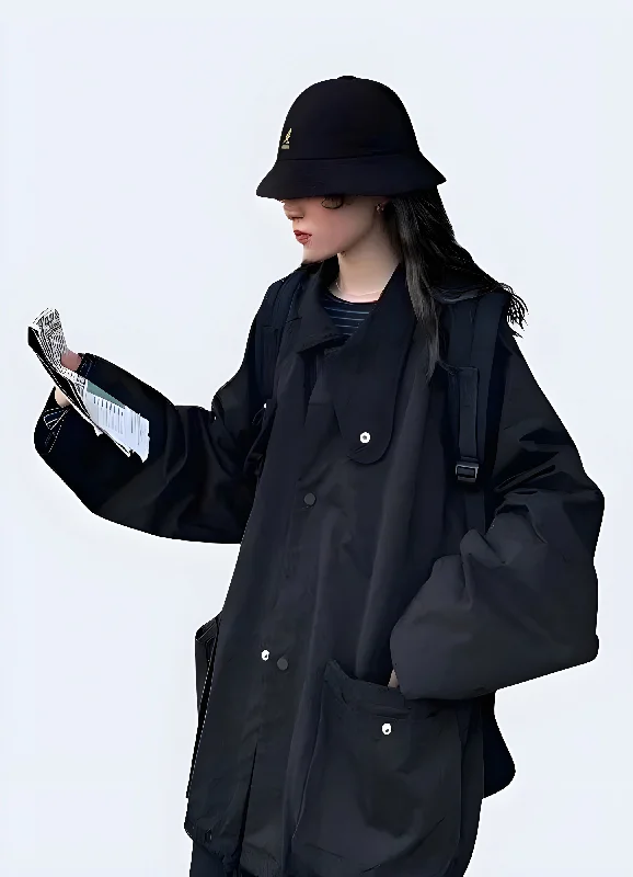 Multi Pocket Jacket Women's Zippered Front Buttoned Front Snap Front