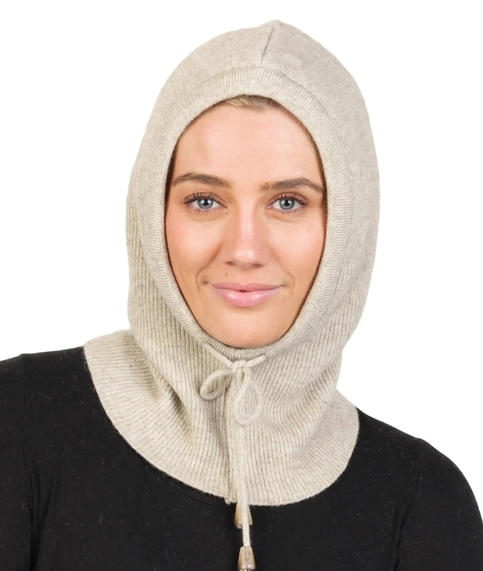 Natural Scarfclava Hoodie Hat - NX895 Hoodie with High Neck Warm Protective