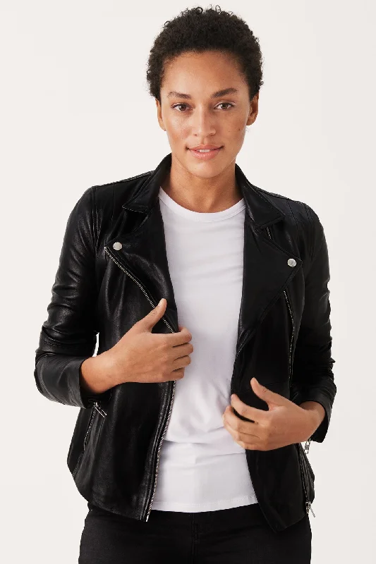 Part Two 30305718 FrancesPW Leather Jacket Black Satin Jacket Silk Jacket Chiffon Jacket Part Two 30305718 FrancesPW Leather Jacket Black Satin Jacket Silk Jacket Chiffon Jacket