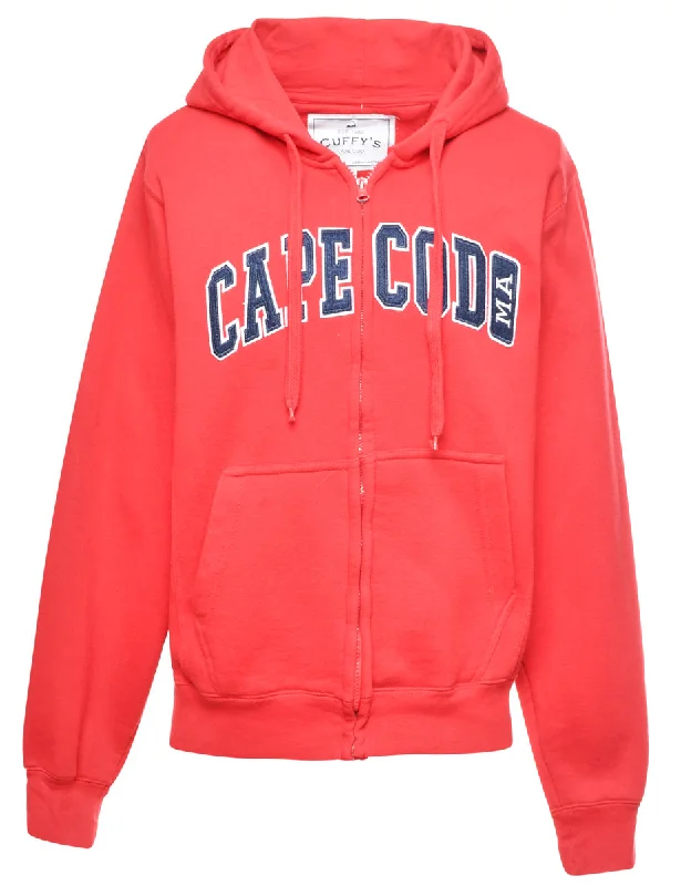 Red Cape Code Hooded Track Top - S Hoodie with Turtle Neck Cozy Winter